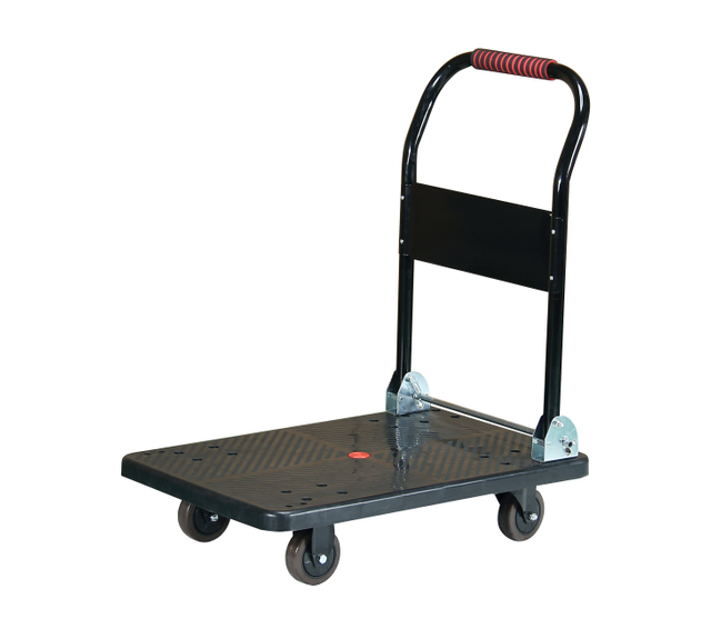19" Double-steel flatbed hand trolley for warehouse/logistic/home and industry use