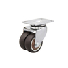 1.5" Twins Wheels Bearings Chrome TPR Fixed Caster 