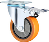 Waterproof With Brake Medium Duty Industrial Caster Wheels, 3", 4", 5" with PU Bearings