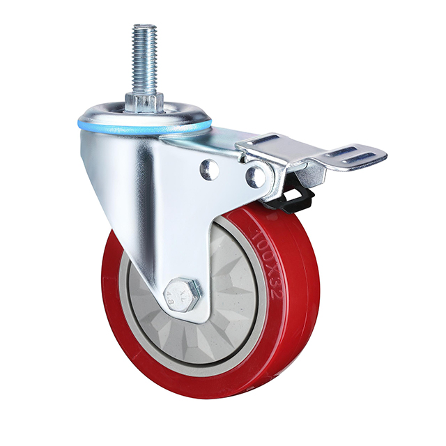 Waterproof Thread Stem Medium Duty Industrial Caster Wheels, 3