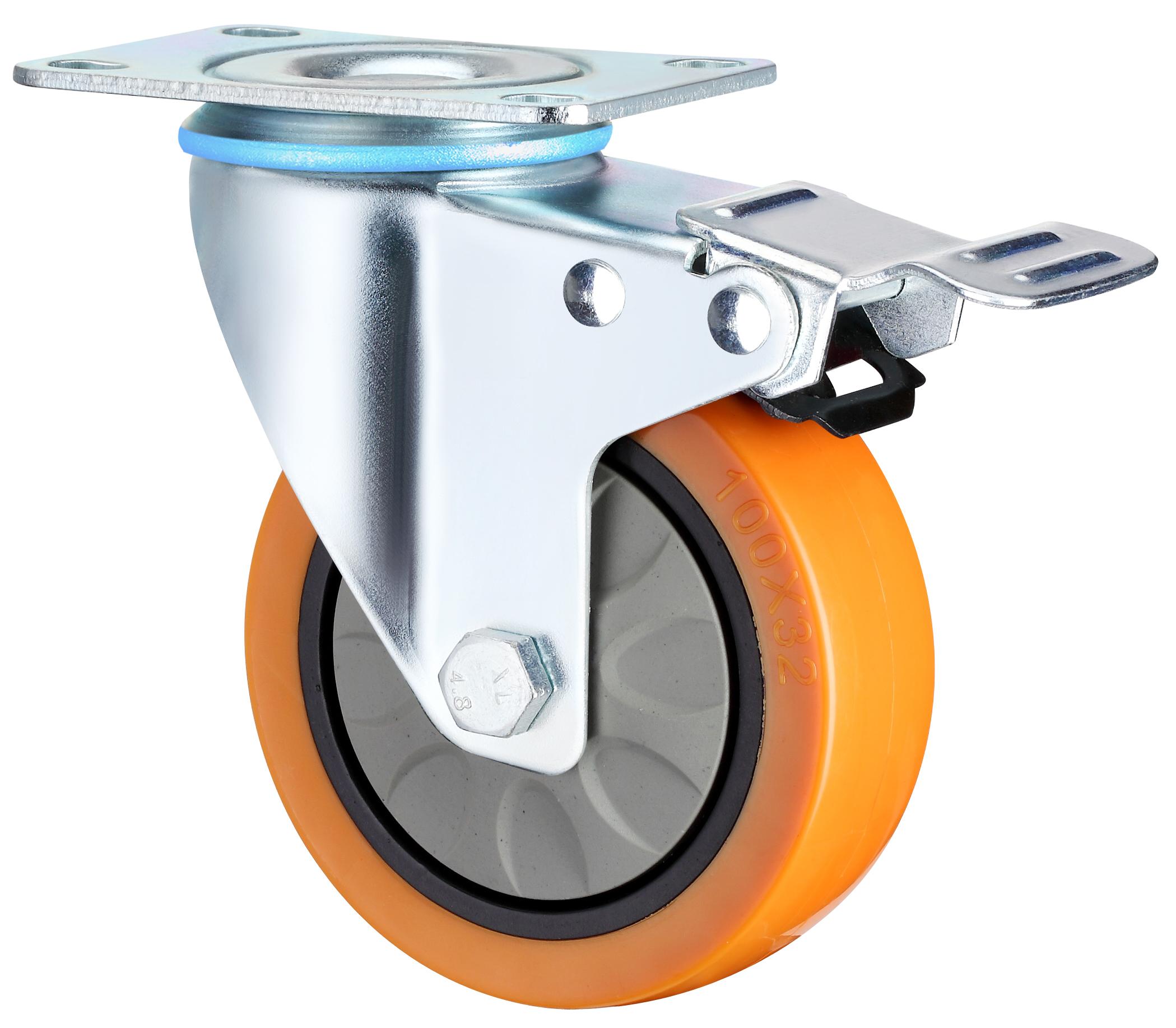 Waterproof Plate Swivel Medium Duty Industrial Caster Wheels, 3