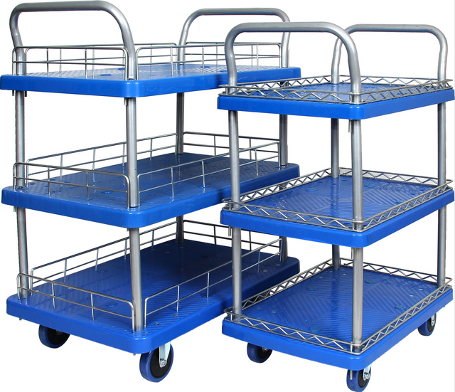 24 Inch Three Tiers with fence Silent Service Cart
