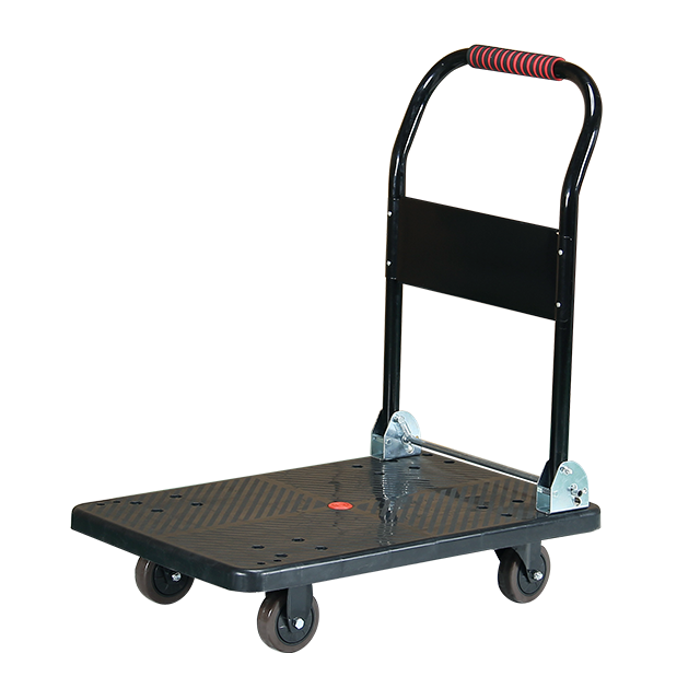 19" Double-steel flatbed hand trolley for warehouse/logistic/home and industry use