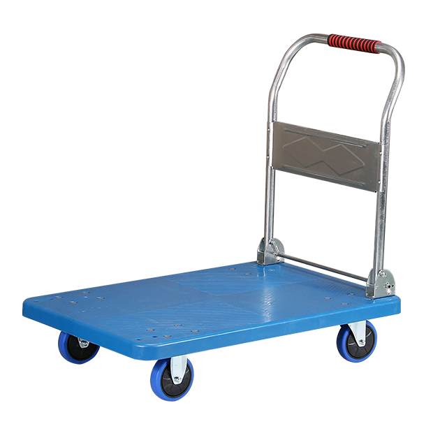 19-Inch TPR Caster Ultra-Quiet Heavy-Duty Flatbed Hand Trolley for Warehouse & Home