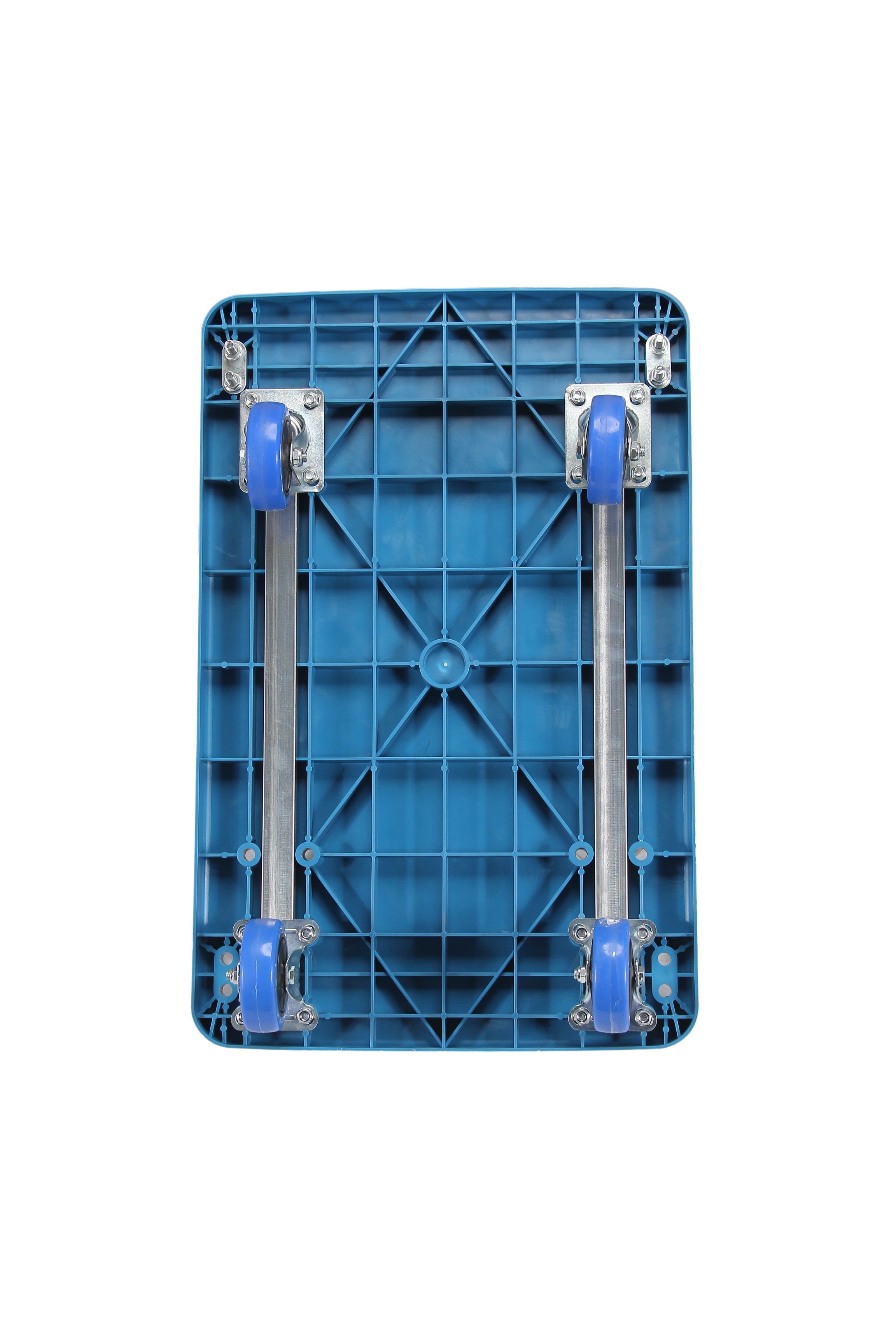 24" Blue color Double-steel flatbed hand trolley for warehouse/logistic/home and industry use