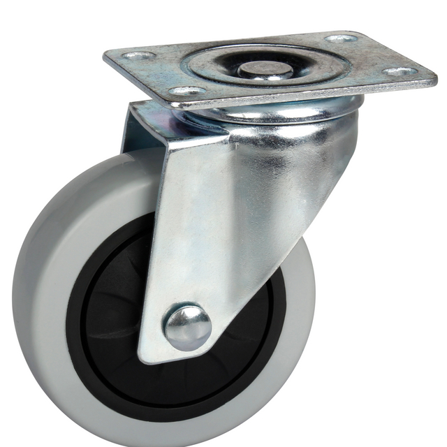 3" Rigid/Swivel/with brake Smooth Glide PP Caster Wheel, Medium Duty, Multi-Surface Compatibility