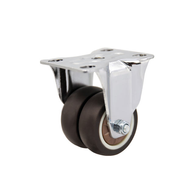 1.5" Twins Wheels Bearings Chrome TPR Fixed Caster 