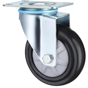Waterproof Rotating Medium Duty Industrial Caster Wheels, 3", 4", 5" with Elastic Rubber Signle Bearing