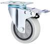 Waterproof Plate with Brake Medium Duty Industrial Caster Wheels, 3", 4", 5" with PP Signle Bearing