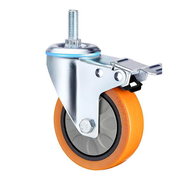 Waterproof Thread Stem Medium Duty Industrial Caster Wheels, 3