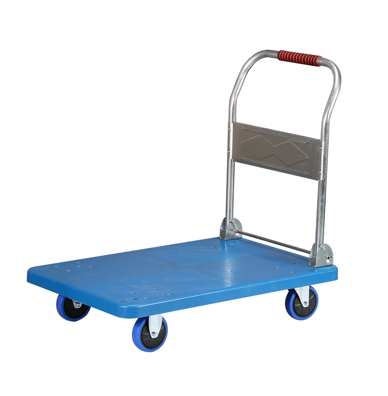 19-Inch TPR Caster Ultra-Quiet Heavy-Duty Flatbed Hand Trolley for Warehouse & Home