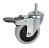 3" Rigid/Swivel/with brake Smooth Glide PP Caster Wheel, Medium Duty, Multi-Surface Compatibility
