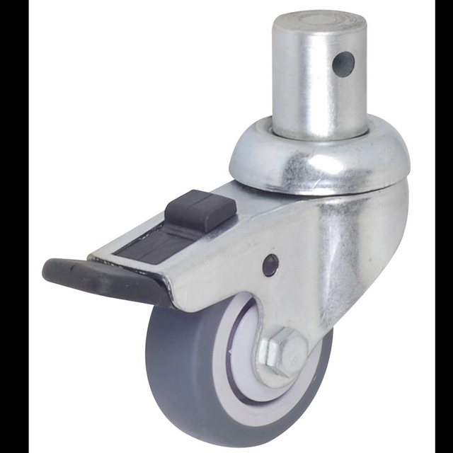  2-4 Inch Insert Rod with brake Medical Casters for Equipment/trolley/ Furniture