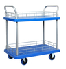 24 Inch Double Tier with Fence Silent Service Cart