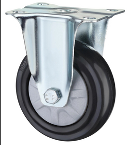 Waterproof Fix Medium Duty Industrial Caster Wheels, 3", 4", 5" with Elastic Rubber Signle Bearing
