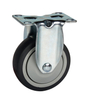 3" Rigid/Swivel/with Brake Single Bearing TPR Caster Wheel, Medium Duty, Multi-Surface Compatibility