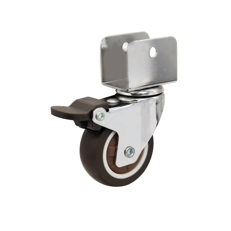 1"/1.25"/1.5"/2" U Shape Bearing TPR with Chrome Finishing Caster without Brake