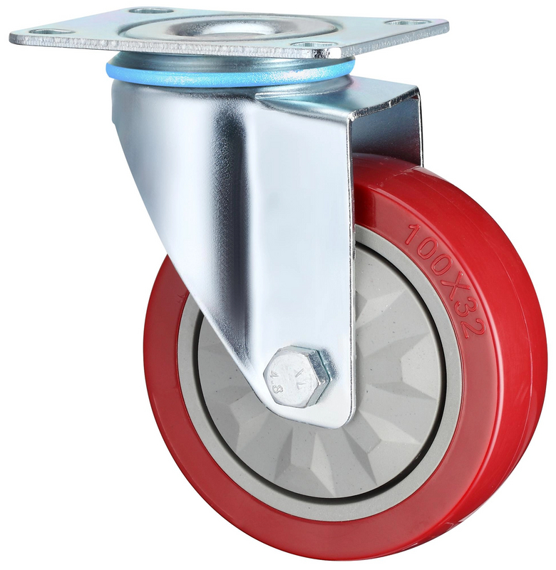 Waterproof Plate swivel Medium Duty Industrial Caster Wheels, 3", 4", 5" with PVC Bearings