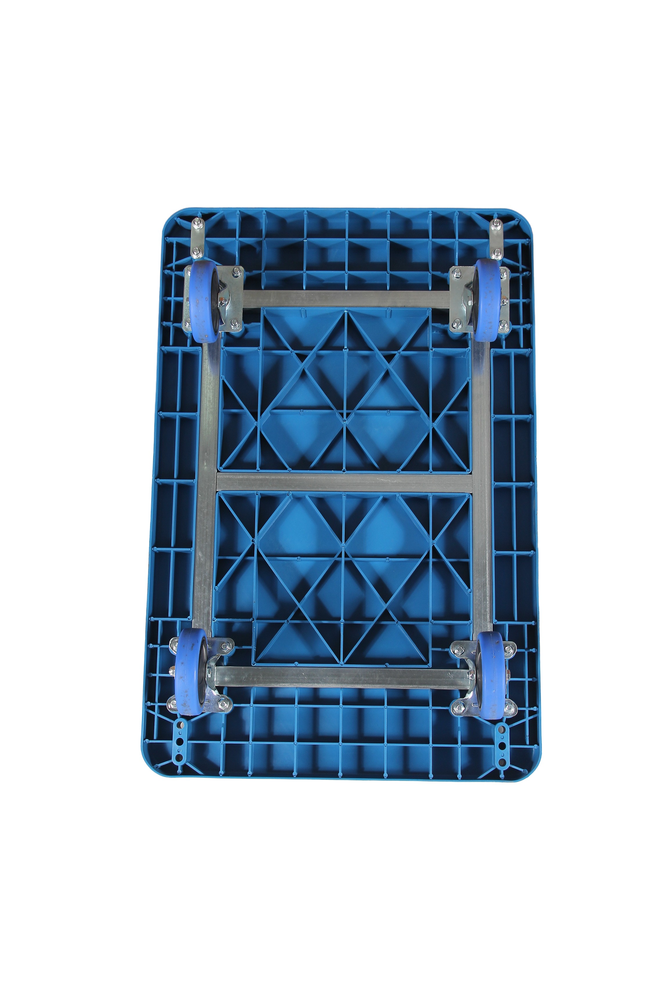 19-Inch TPR Caster Ultra-Quiet Heavy-Duty Flatbed Hand Trolley for Warehouse & Home
