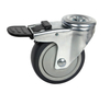 3" Rigid/Swivel/with Brake Single Bearing TPR Caster Wheel, Medium Duty, Multi-Surface Compatibility