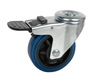 3" Rigid/Swivel/with Brake Double Bearings TPR Caster Wheel, Medium Duty, Multi-Surface Compatibility