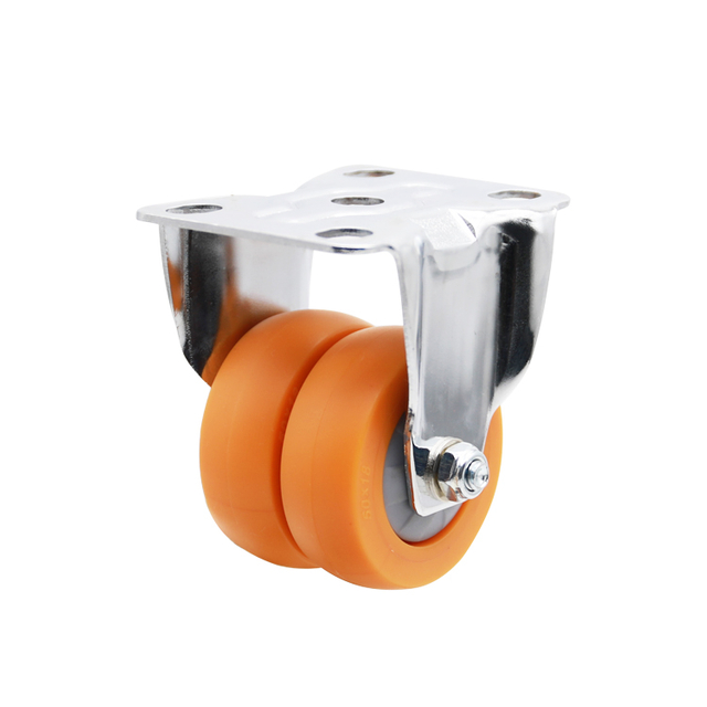 1.5" Twins Wheels Bearings Chrome PU Caster 