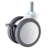 2.5"/3"/4" Thread stem with brake Twins wheels medical casters for equipements 