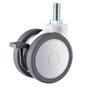 2.5"/3"/4" Thread stem with brake Twins wheels medical casters for equipements 