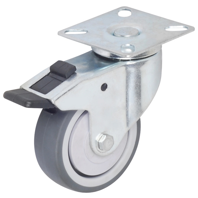 LD 2-4 Inch Plate with brake TPR Medical Casters for Equipment/trolley/ Furniture