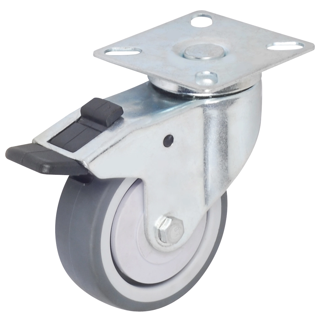 LD 2-4 Inch Plate with brake TPR Medical Casters for Equipment/trolley/ Furniture