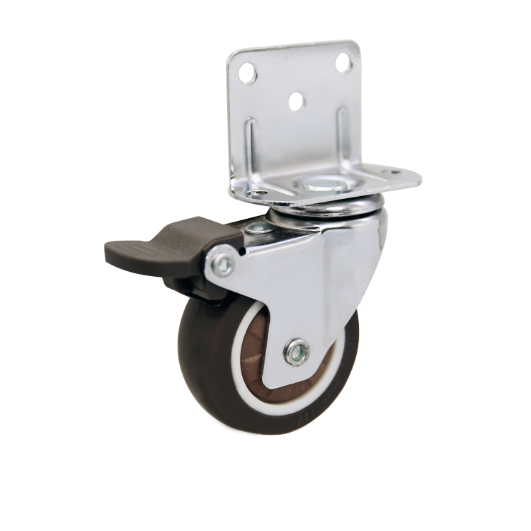 1"/1.25"/1.5"/2" L Shape Bearing TPR with Chrome Finishing Caster without Brake