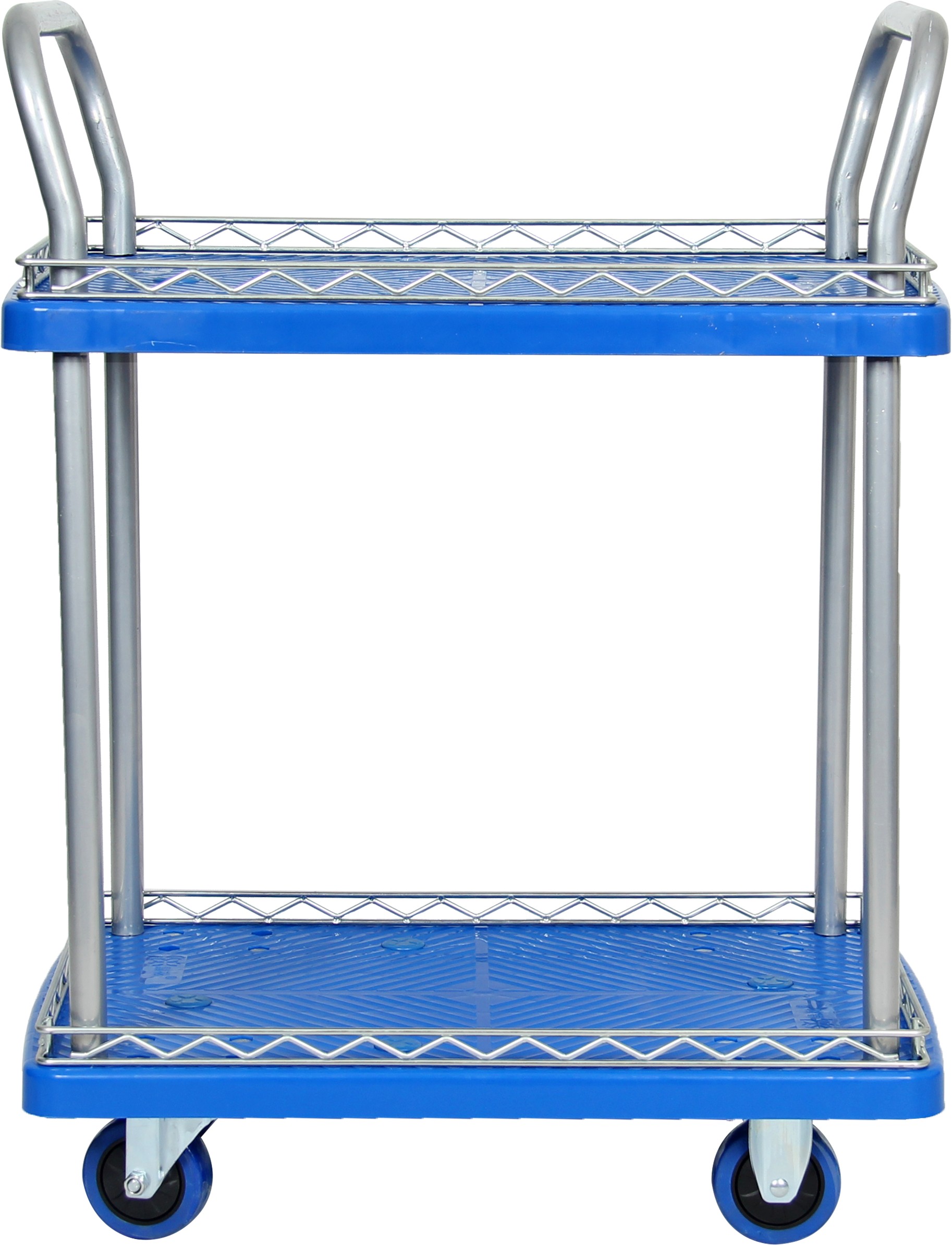 24 Inch Double Tier with Fence Silent Service Cart