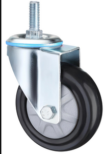 Waterproof Stem Medium Duty Industrial Caster Wheels, 3", 4", 5" with Elastic Rubber Signle Bearing